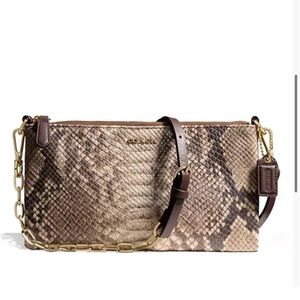 COACH crossbody in python embossed leather wallet